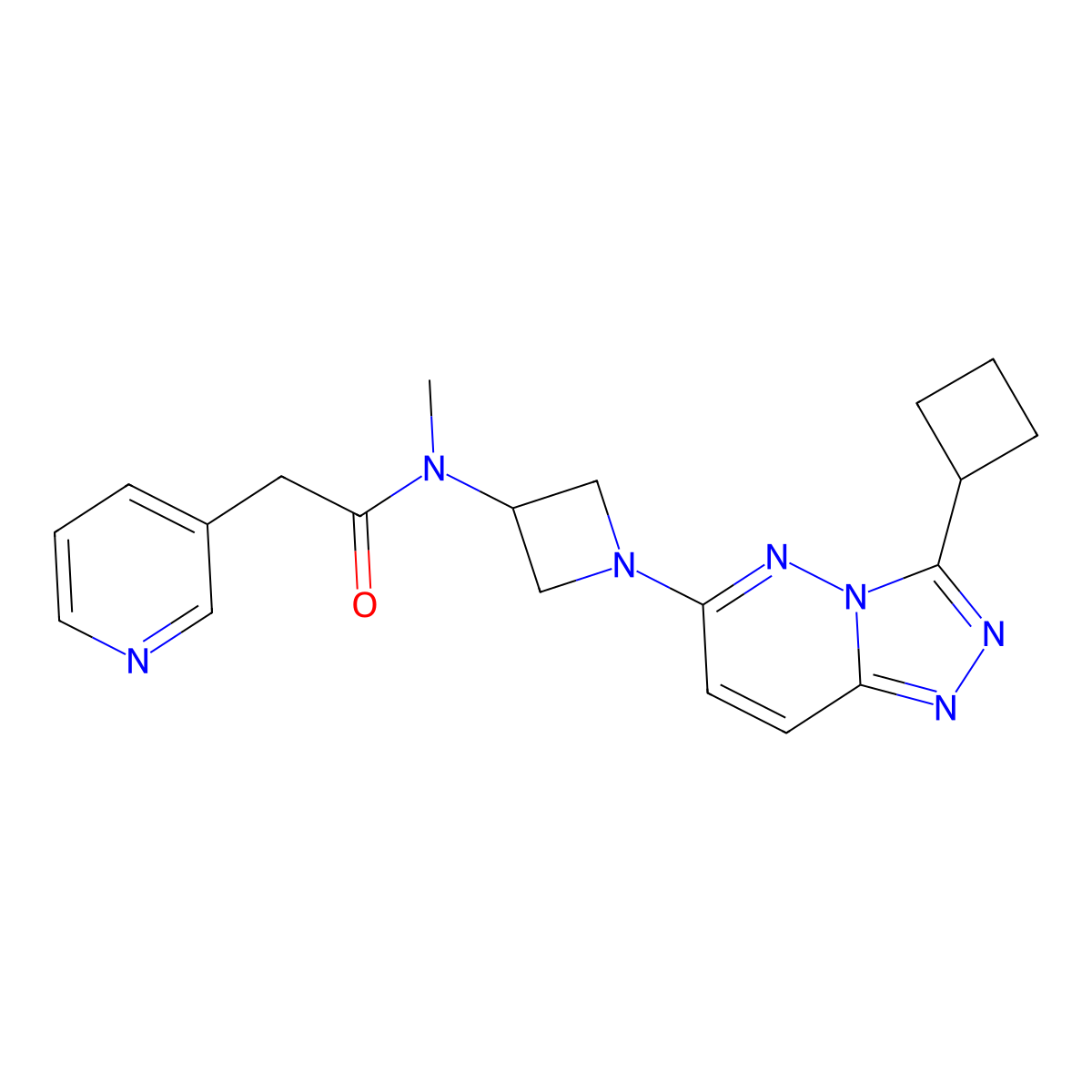N-(1-{3-cyclobutyl-[1,2,4]triazolo[4,3-b]pyridazin-6-yl}azetidin-3-yl)-N-methyl-2-(pyridin-3-yl)acetamide molecular structure, CAS 2379974-94-2