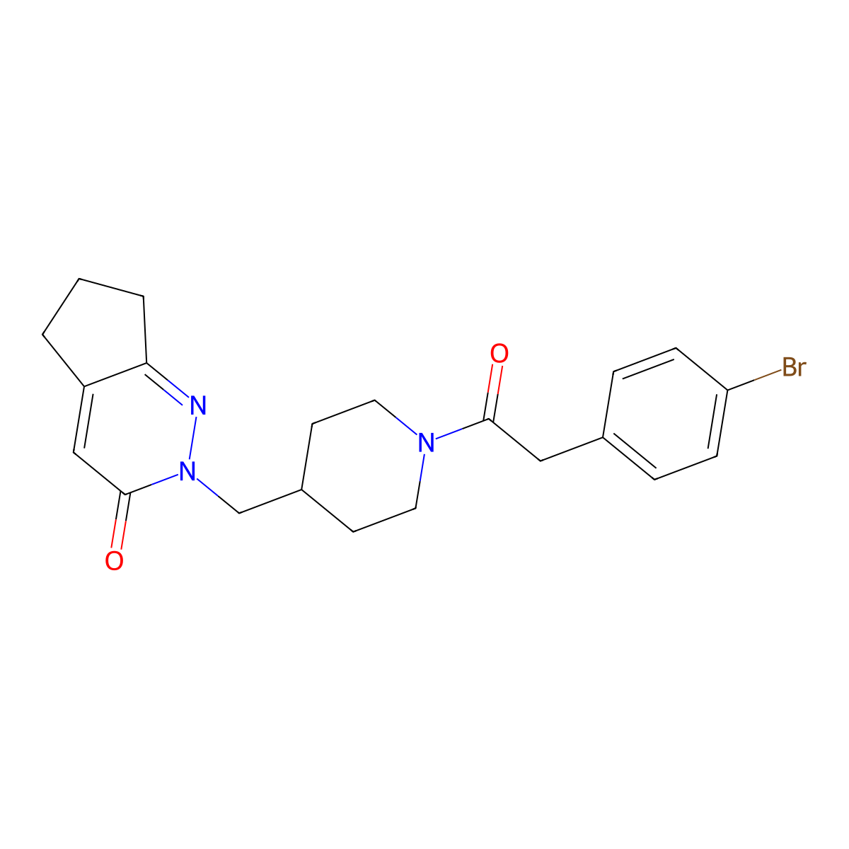 2-({1-[2-(4-bromophenyl)acetyl]piperidin-4-yl}methyl)-2H,3H,5H,6H,7H-cyclopenta[c]pyridazin-3-one molecular structure, CAS 2379975-02-5