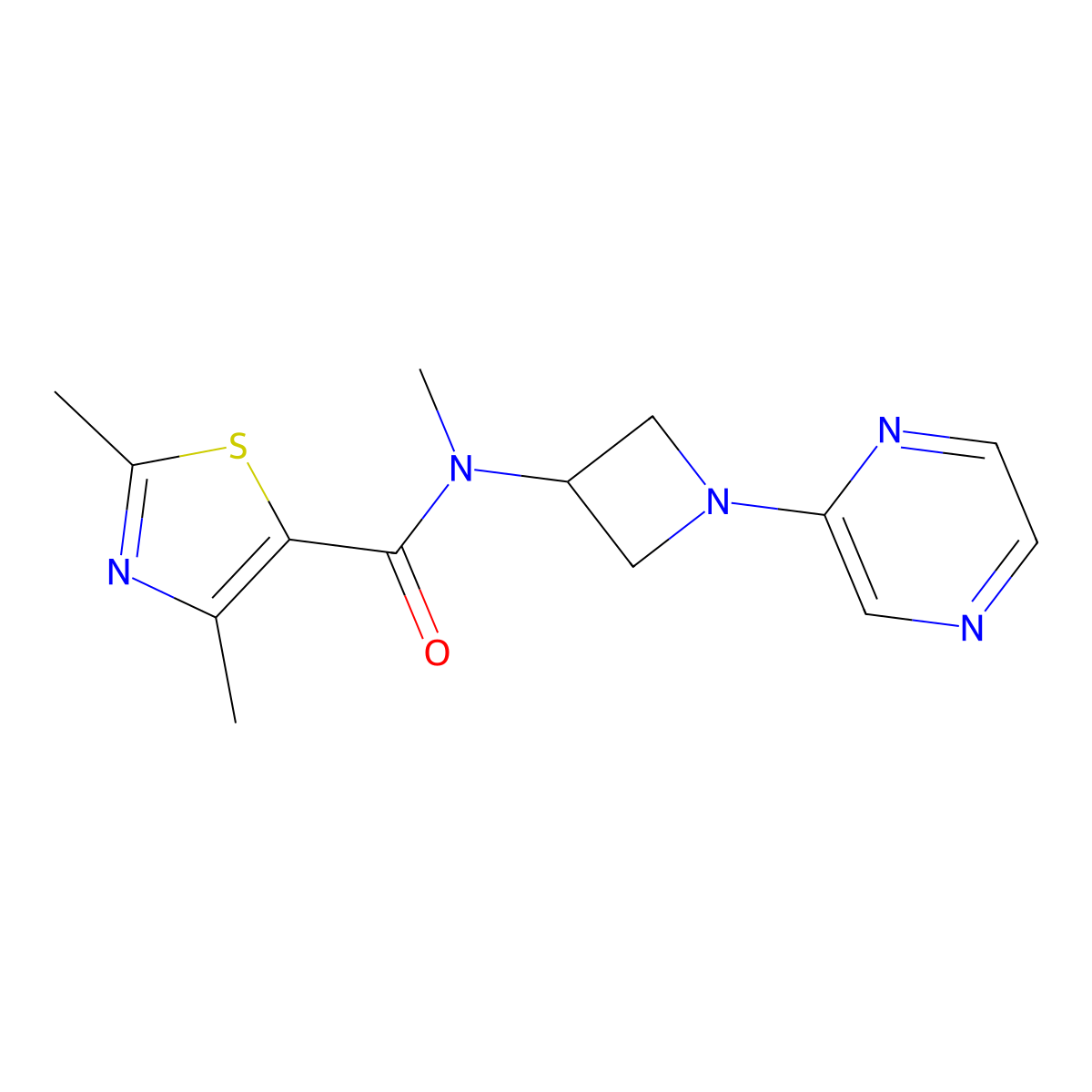 N,2,4-trimethyl-N-[1-(pyrazin-2-yl)azetidin-3-yl]-1,3-thiazole-5-carboxamide molecular structure, CAS 2379975-09-2