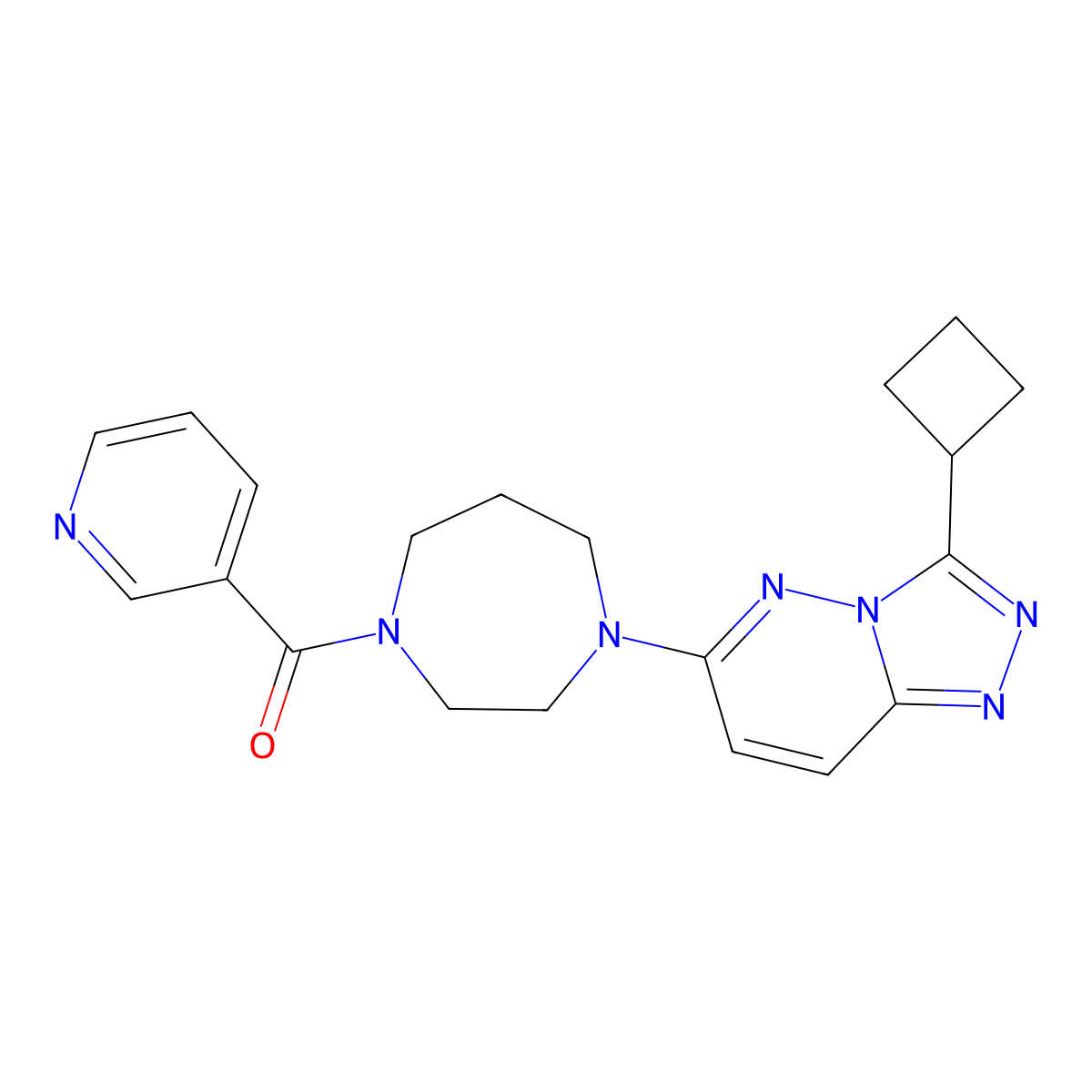 1-{3-Cyclobutyl-[1,2,4]triazolo[4,3-b]pyridazin-6-yl}-4-(pyridine-3-carbonyl)-1,4-diazepane molecular structure, CAS 2379975-23-0
