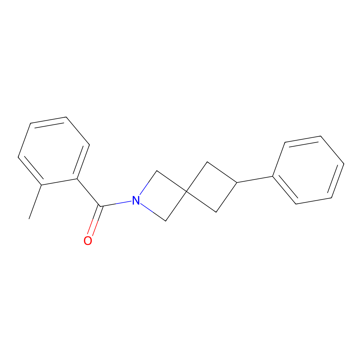 2-(2-Methylbenzoyl)-6-phenyl-2-azaspiro[3.3]heptane molecular structure, CAS 2379975-24-1