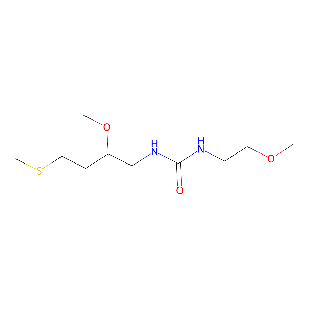 1-[2-Methoxy-4-(methylsulfanyl)butyl]-3-(2-methoxyethyl)urea molecular structure, CAS 2379975-28-5