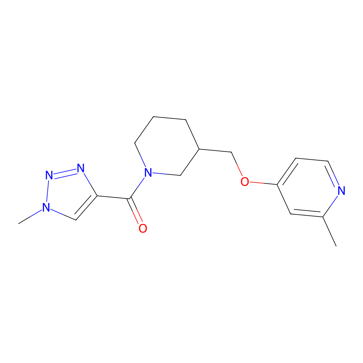 2-methyl-4-{[1-(1-methyl-1H-1,2,3-triazole-4-carbonyl)piperidin-3-yl]methoxy}pyridine molecular structure, CAS 2379975-45-6