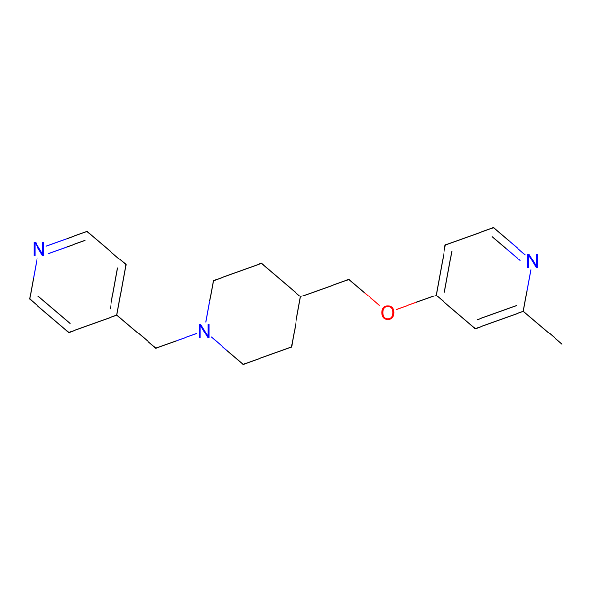 2-Methyl-4-({1-[(pyridin-4-yl)methyl]piperidin-4-yl}methoxy)pyridine molecular structure, CAS 2379975-62-7