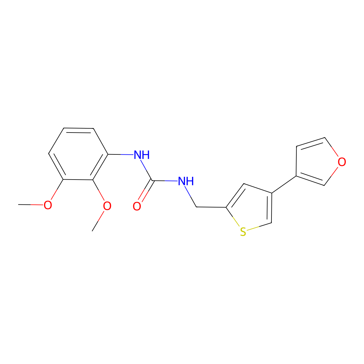 1-(2,3-Dimethoxyphenyl)-3-{[4-(furan-3-yl)thiophen-2-yl]methyl}urea molecular structure, CAS 2379975-67-2