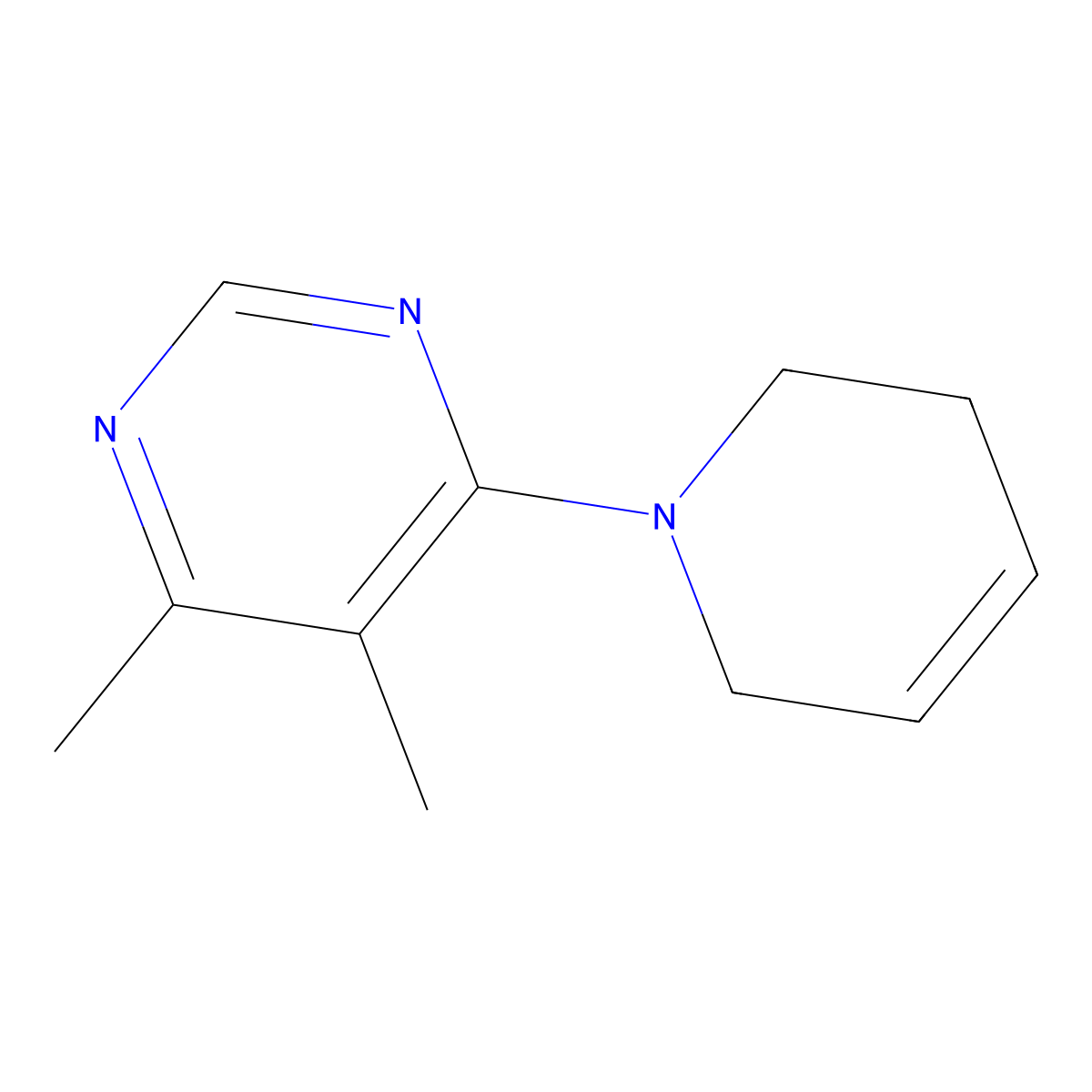 4,5-Dimethyl-6-(1,2,3,6-tetrahydropyridin-1-yl)pyrimidine molecular structure, CAS 2379975-72-9