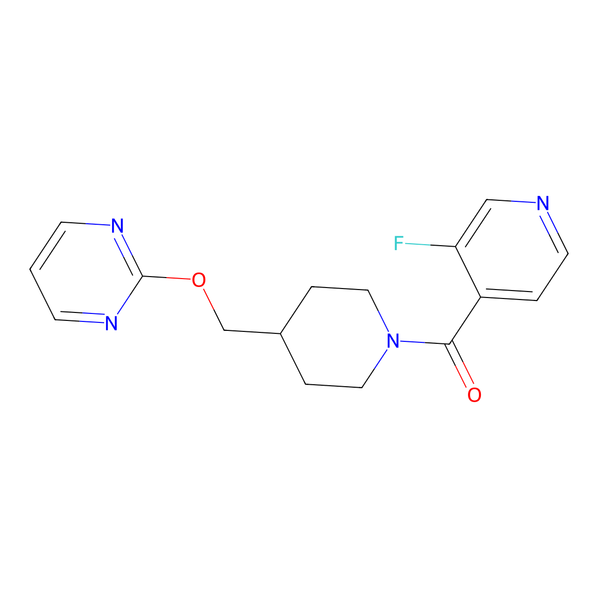 2-{[1-(3-Fluoropyridine-4-carbonyl)piperidin-4-yl]methoxy}pyrimidine molecular structure, CAS 2379975-73-0