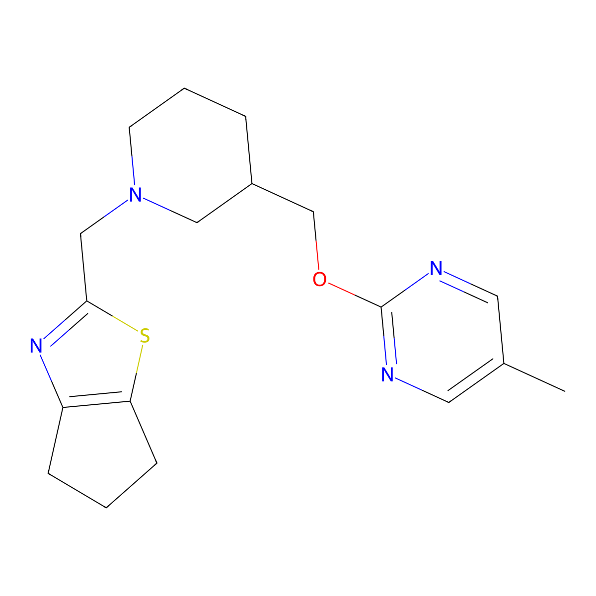 2-{[1-({4H,5H,6H-cyclopenta[d][1,3]thiazol-2-yl}methyl)piperidin-3-yl]methoxy}-5-methylpyrimidine molecular structure, CAS 2379975-84-3