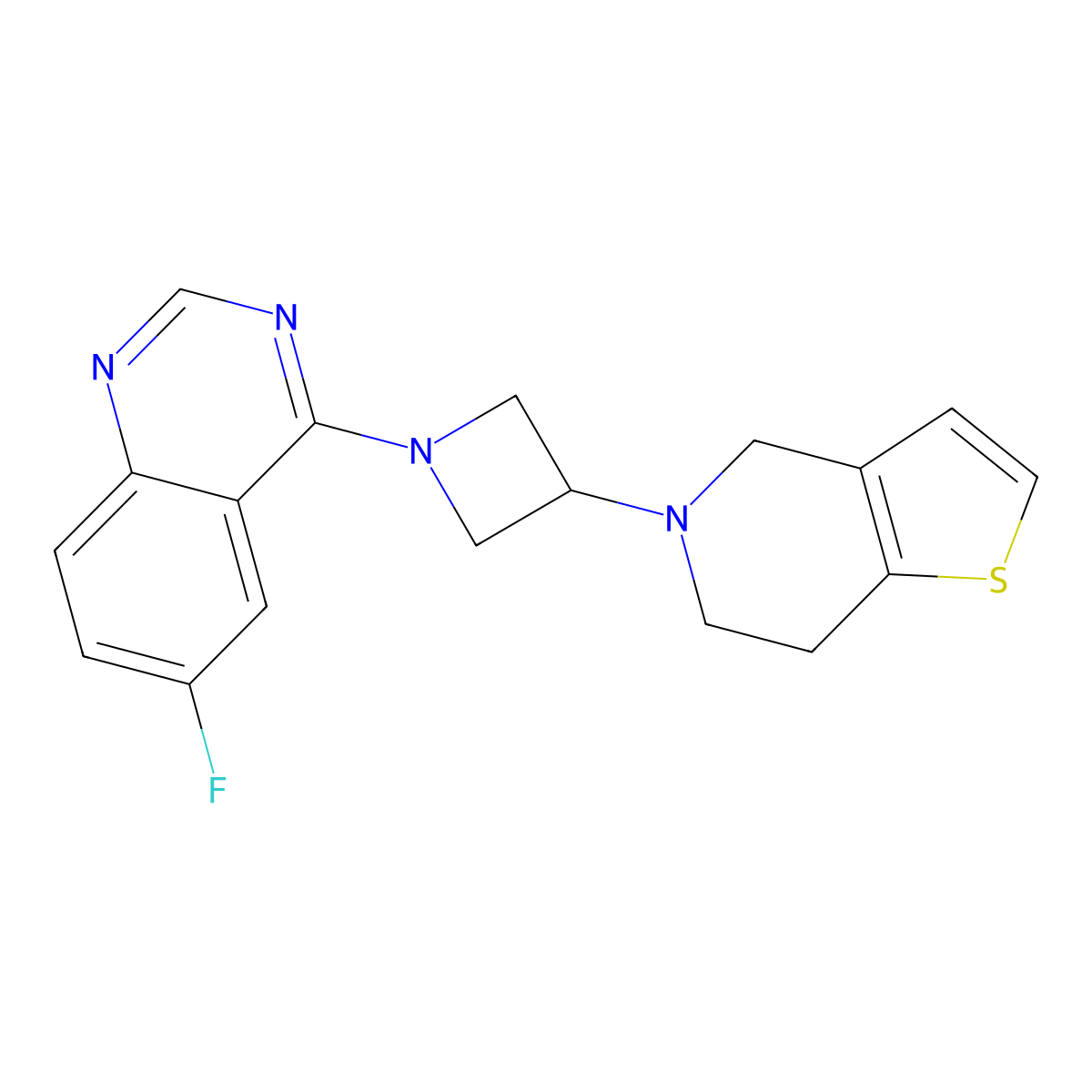 6-fluoro-4-(3-{4H,5H,6H,7H-thieno[3,2-c]pyridin-5-yl}azetidin-1-yl)quinazoline molecular structure, CAS 2379975-92-3