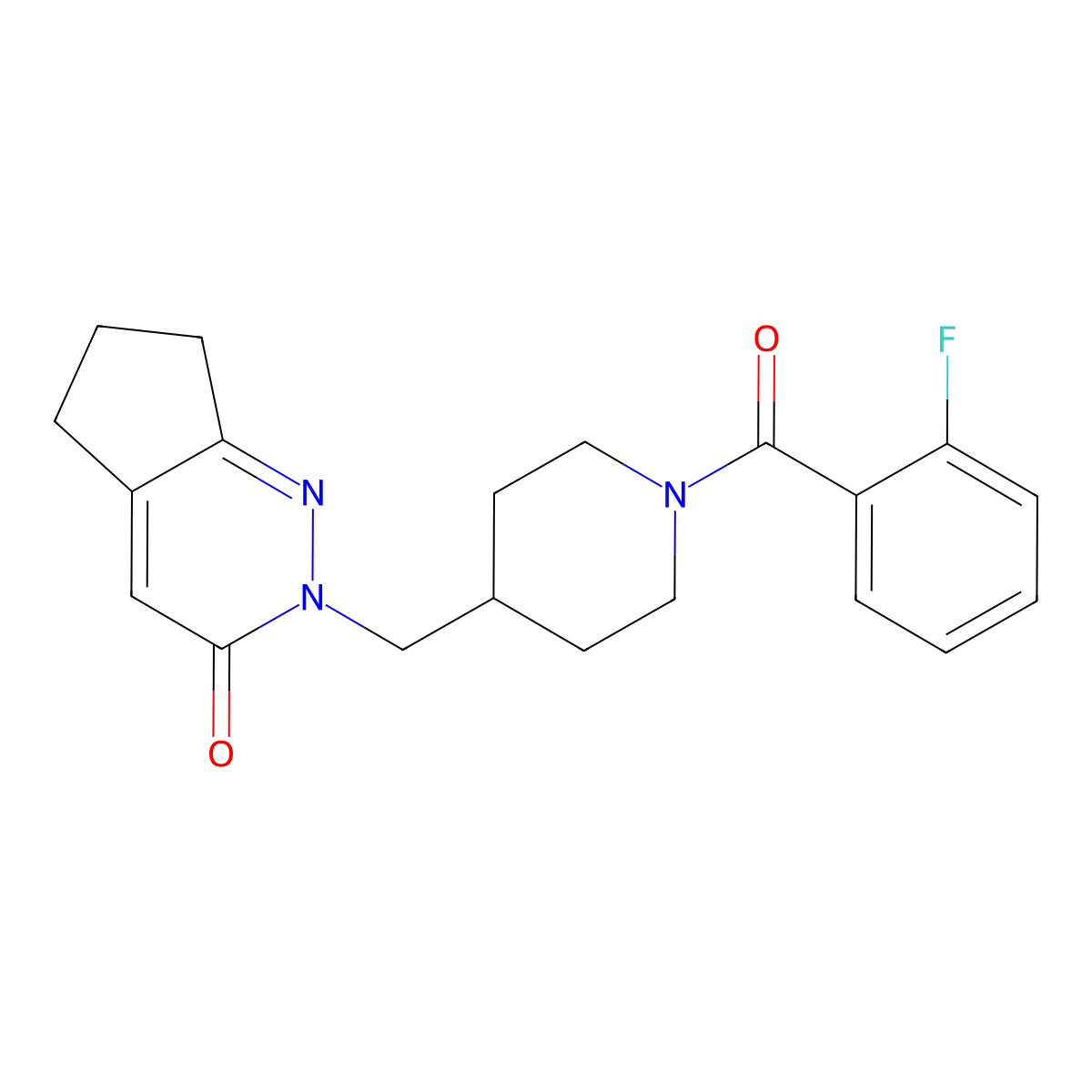 2-{[1-(2-fluorobenzoyl)piperidin-4-yl]methyl}-2H,3H,5H,6H,7H-cyclopenta[c]pyridazin-3-one molecular structure, CAS 2379975-98-9
