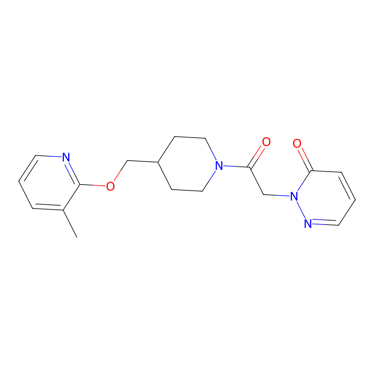 2-[2-(4-{[(3-Methylpyridin-2-yl)oxy]methyl}piperidin-1-yl)-2-oxoethyl]-2,3-dihydropyridazin-3-one molecular structure, CAS 2379976-05-1