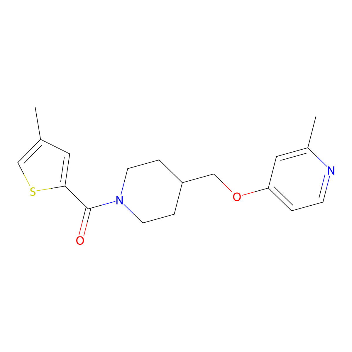 2-Methyl-4-{[1-(4-methylthiophene-2-carbonyl)piperidin-4-yl]methoxy}pyridine molecular structure, CAS 2379976-06-2