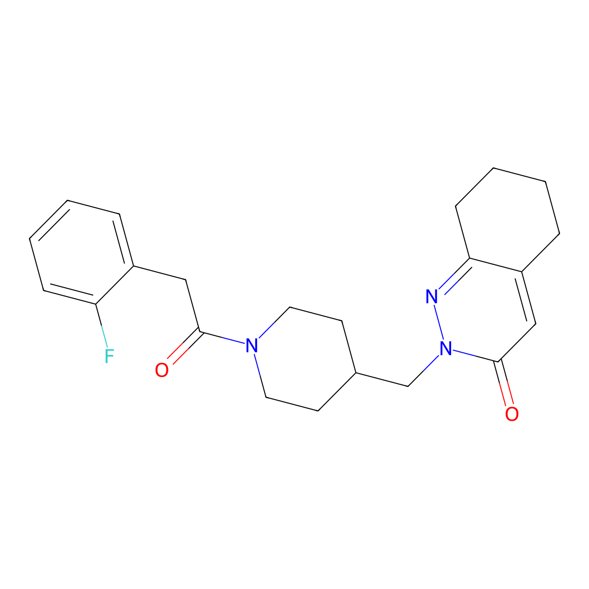 2-({1-[2-(2-Fluorophenyl)acetyl]piperidin-4-yl}methyl)-2,3,5,6,7,8-hexahydrocinnolin-3-one molecular structure, CAS 2379976-08-4