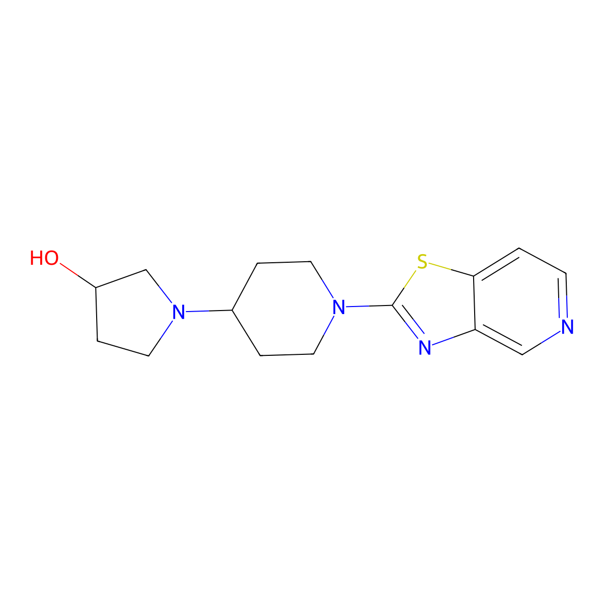 1-(1-{[1,3]Thiazolo[4,5-c]pyridin-2-yl}piperidin-4-yl)pyrrolidin-3-ol molecular structure, CAS 2379976-09-5