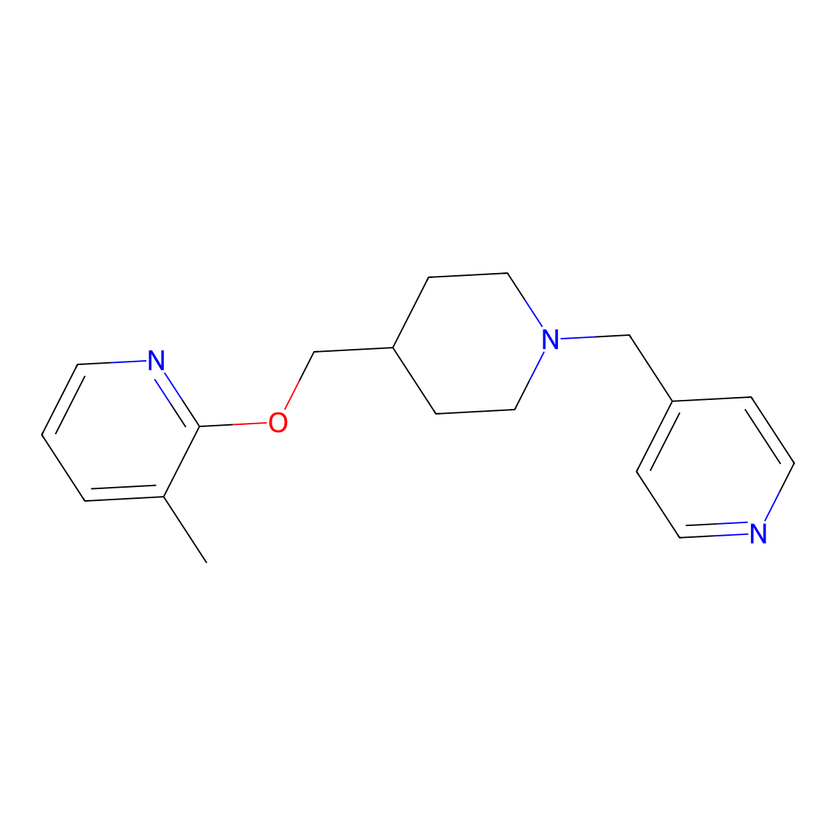 3-Methyl-2-({1-[(pyridin-4-yl)methyl]piperidin-4-yl}methoxy)pyridine molecular structure, CAS 2379976-24-4