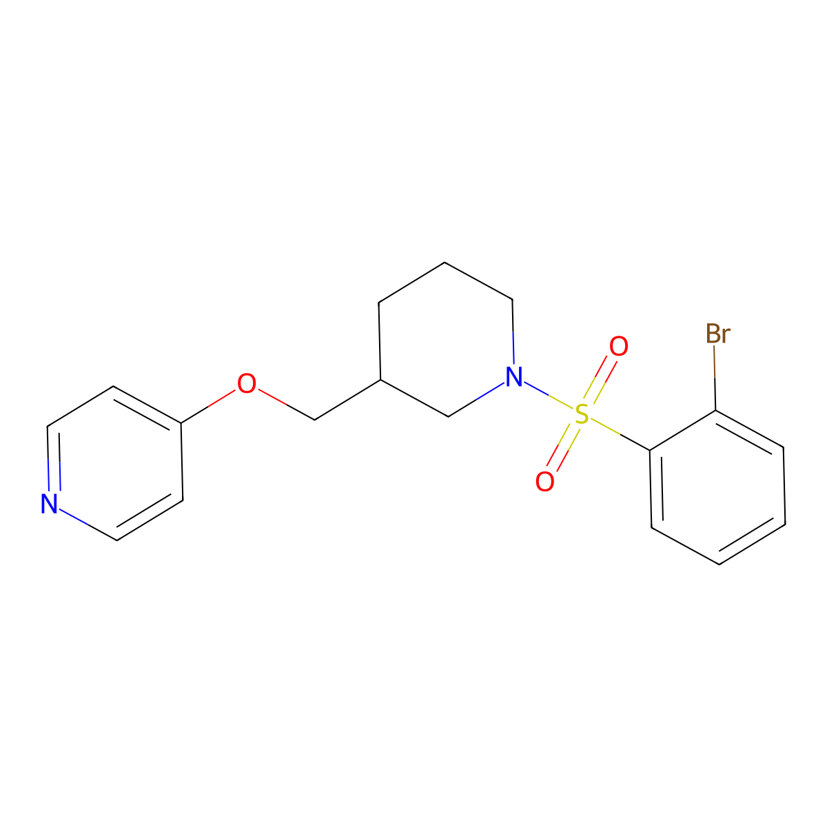 4-{[1-(2-Bromobenzenesulfonyl)piperidin-3-yl]methoxy}pyridine molecular structure, CAS 2379976-37-9