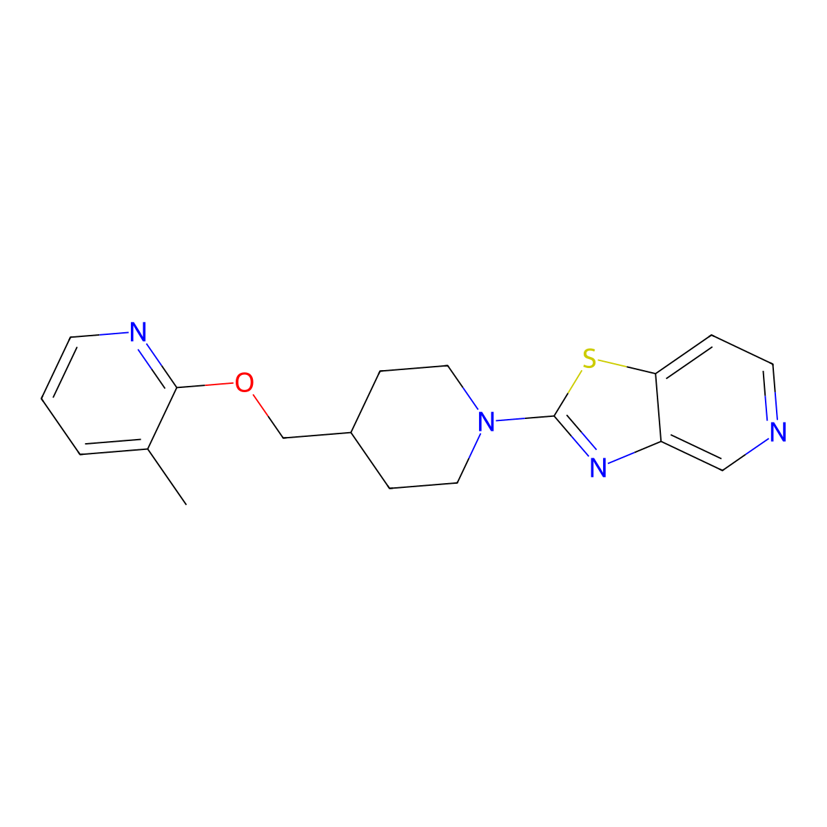 3-Methyl-2-[(1-{[1,3]thiazolo[4,5-c]pyridin-2-yl}piperidin-4-yl)methoxy]pyridine molecular structure, CAS 2379976-47-1