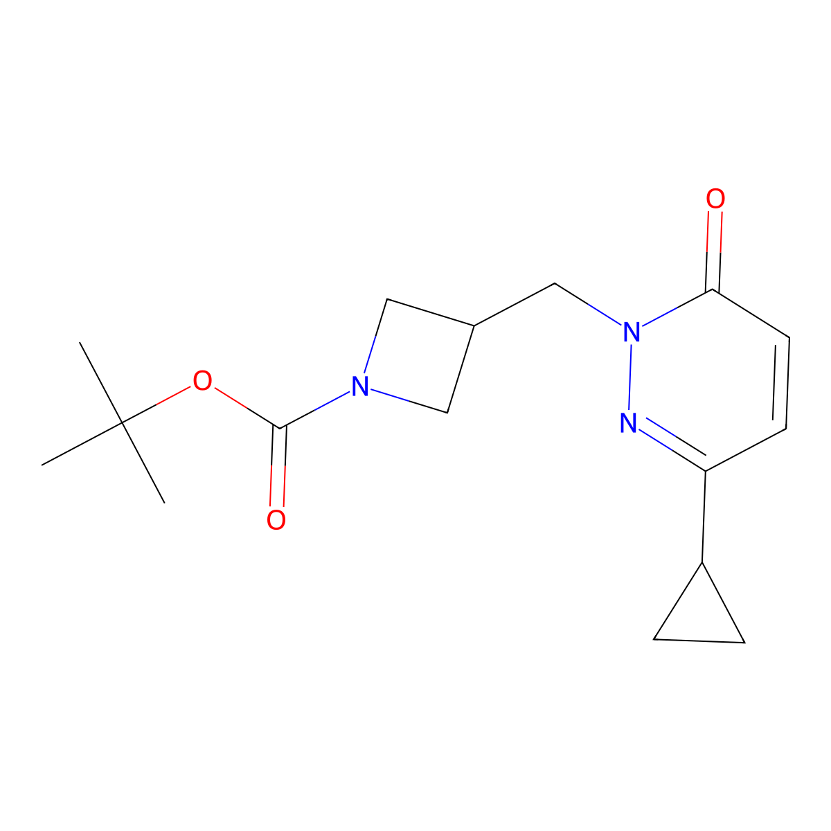 Tert-butyl 3-[(3-cyclopropyl-6-oxo-1,6-dihydropyridazin-1-yl)methyl]azetidine-1-carboxylate molecular structure, CAS 2379976-49-3