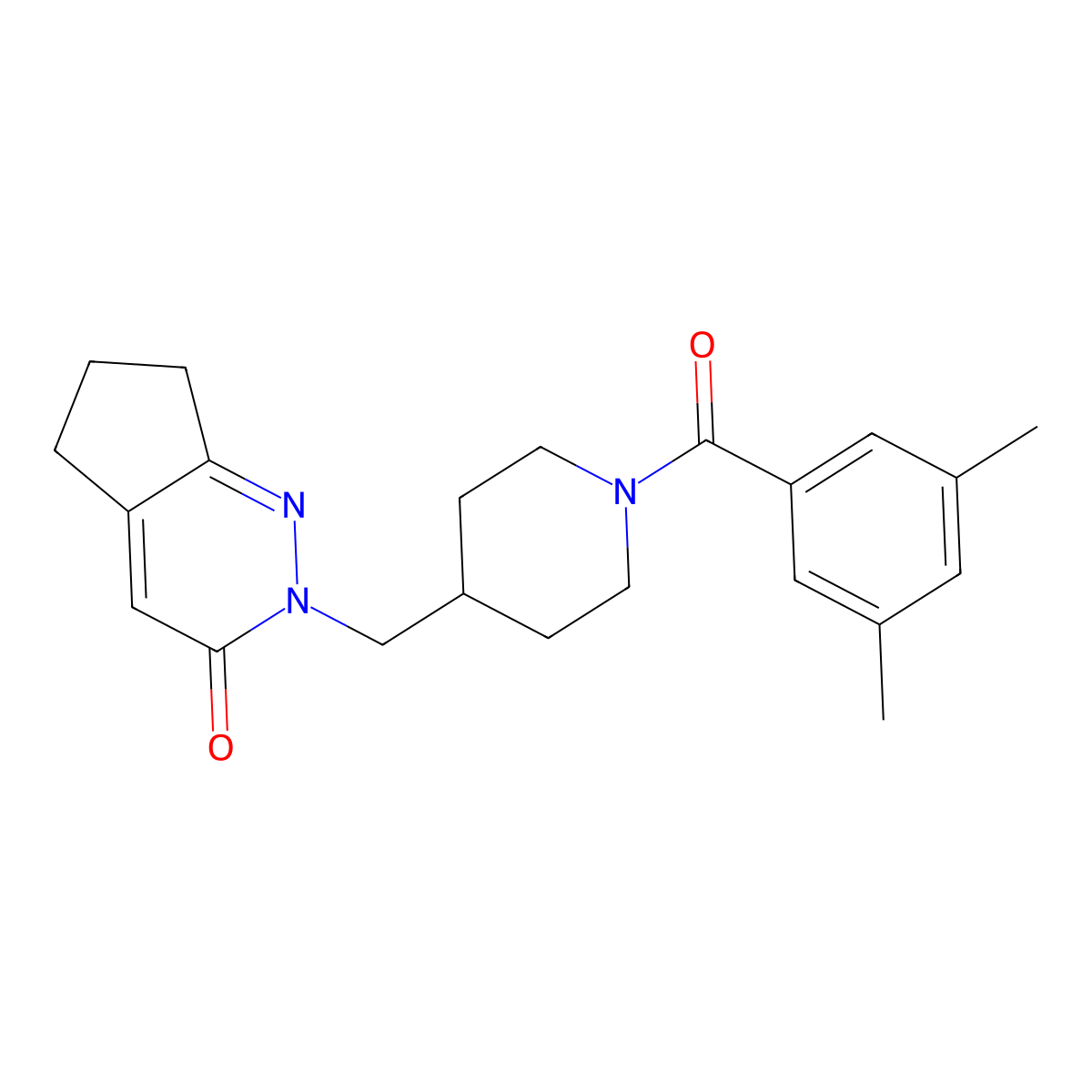 2-{[1-(3,5-dimethylbenzoyl)piperidin-4-yl]methyl}-2H,3H,5H,6H,7H-cyclopenta[c]pyridazin-3-one molecular structure, CAS 2379976-63-1