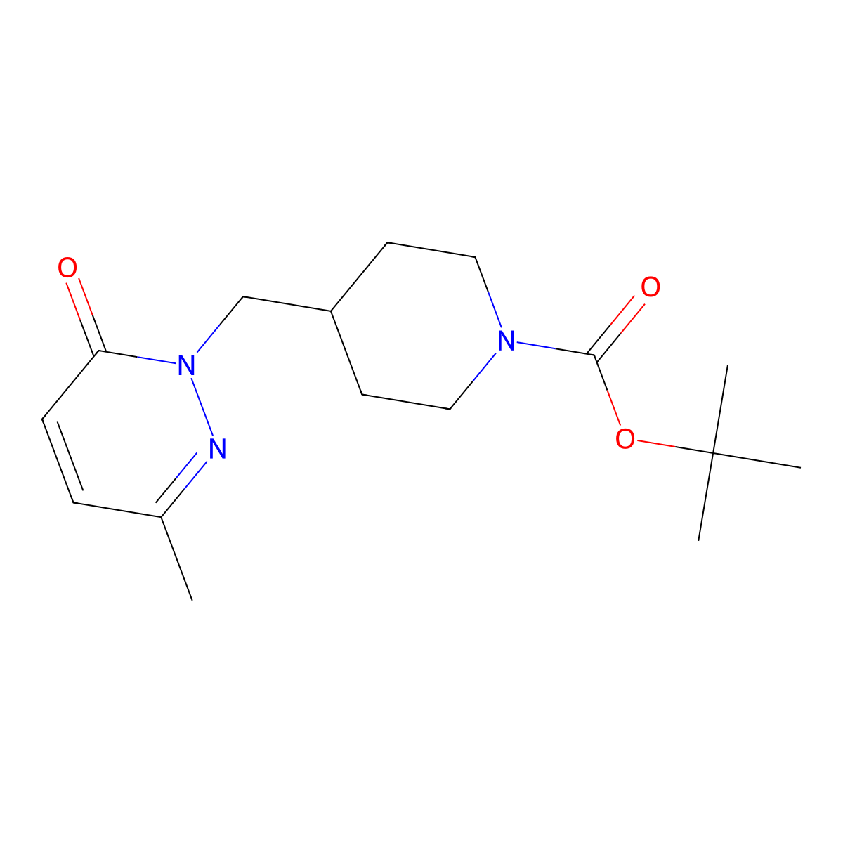 Tert-butyl 4-[(3-methyl-6-oxo-1,6-dihydropyridazin-1-yl)methyl]piperidine-1-carboxylate molecular structure, CAS 2379976-87-9