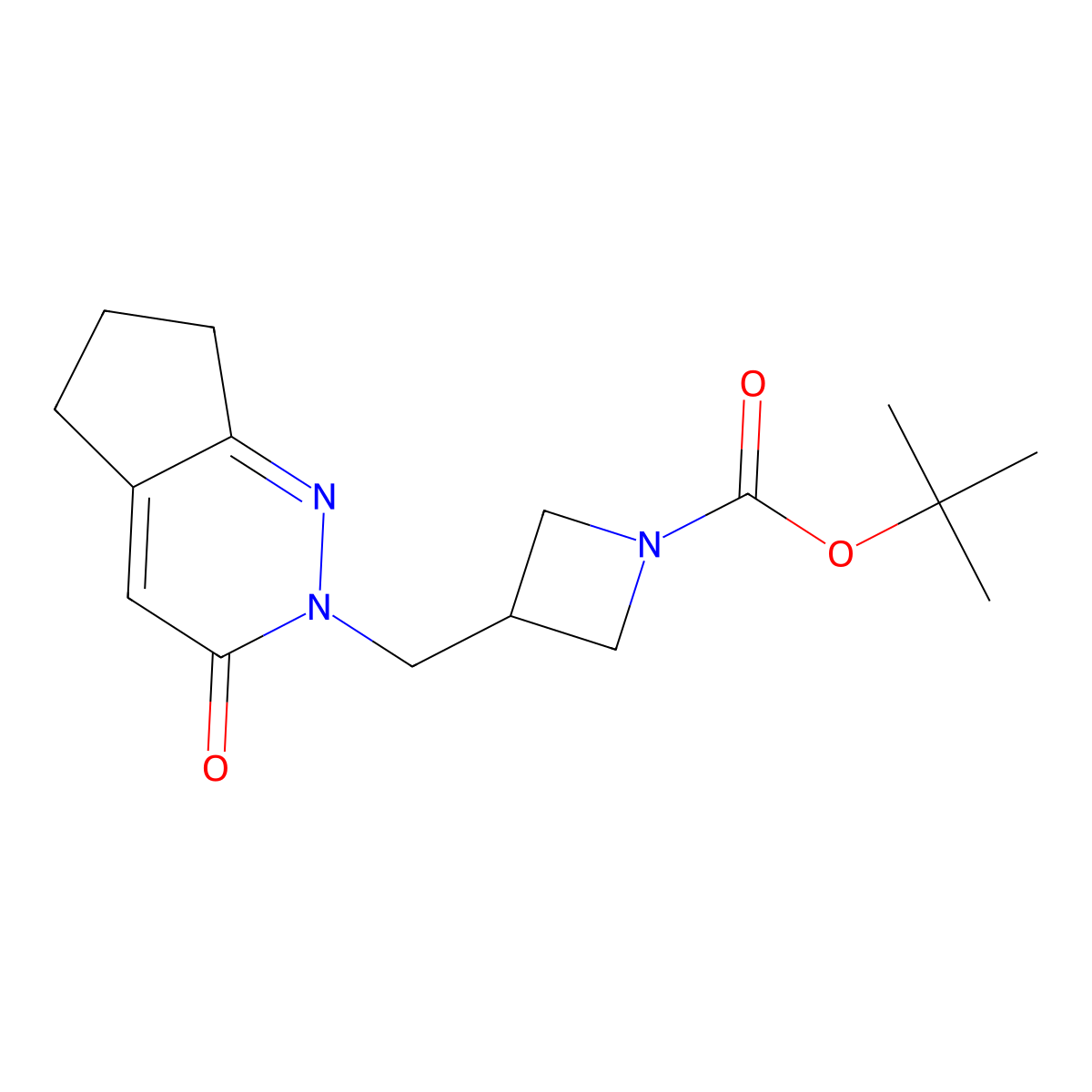 tert-butyl 3-({3-oxo-2H,3H,5H,6H,7H-cyclopenta[c]pyridazin-2-yl}methyl)azetidine-1-carboxylate molecular structure, CAS 2379976-92-6