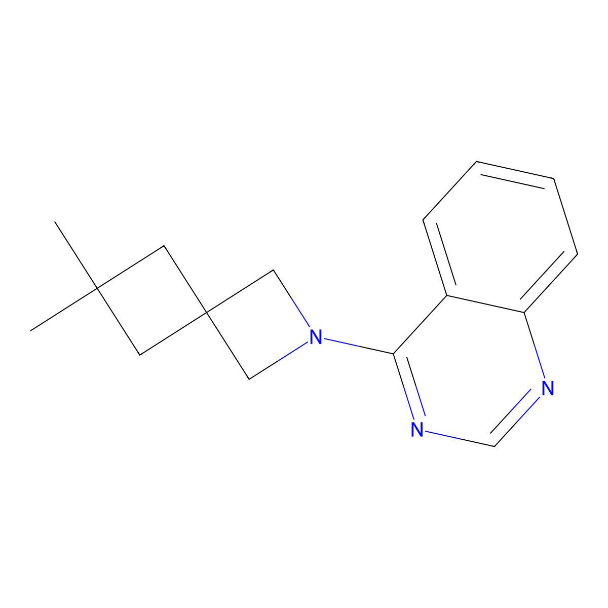 4-{6,6-Dimethyl-2-azaspiro[3.3]heptan-2-yl}quinazoline molecular structure, CAS 2379976-99-3