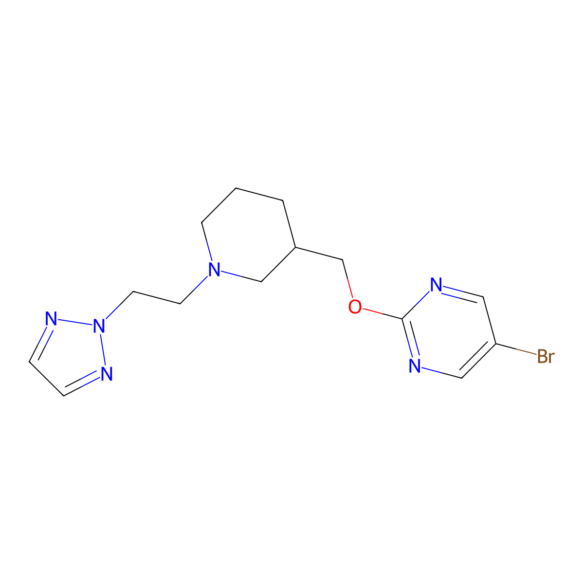 5-bromo-2-({1-[2-(2H-1,2,3-triazol-2-yl)ethyl]piperidin-3-yl}methoxy)pyrimidine molecular structure, CAS 2379977-03-2