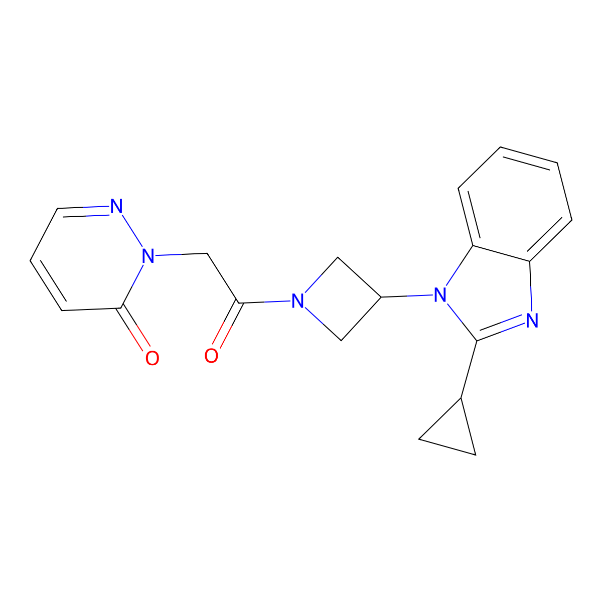 2-{2-[3-(2-cyclopropyl-1H-1,3-benzodiazol-1-yl)azetidin-1-yl]-2-oxoethyl}-2,3-dihydropyridazin-3-one molecular structure, CAS 2379977-13-4
