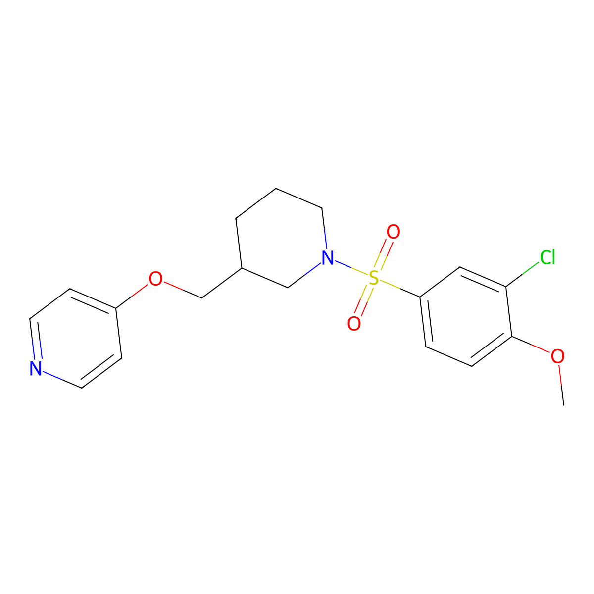 4-{[1-(3-Chloro-4-methoxybenzenesulfonyl)piperidin-3-yl]methoxy}pyridine molecular structure, CAS 2379977-17-8