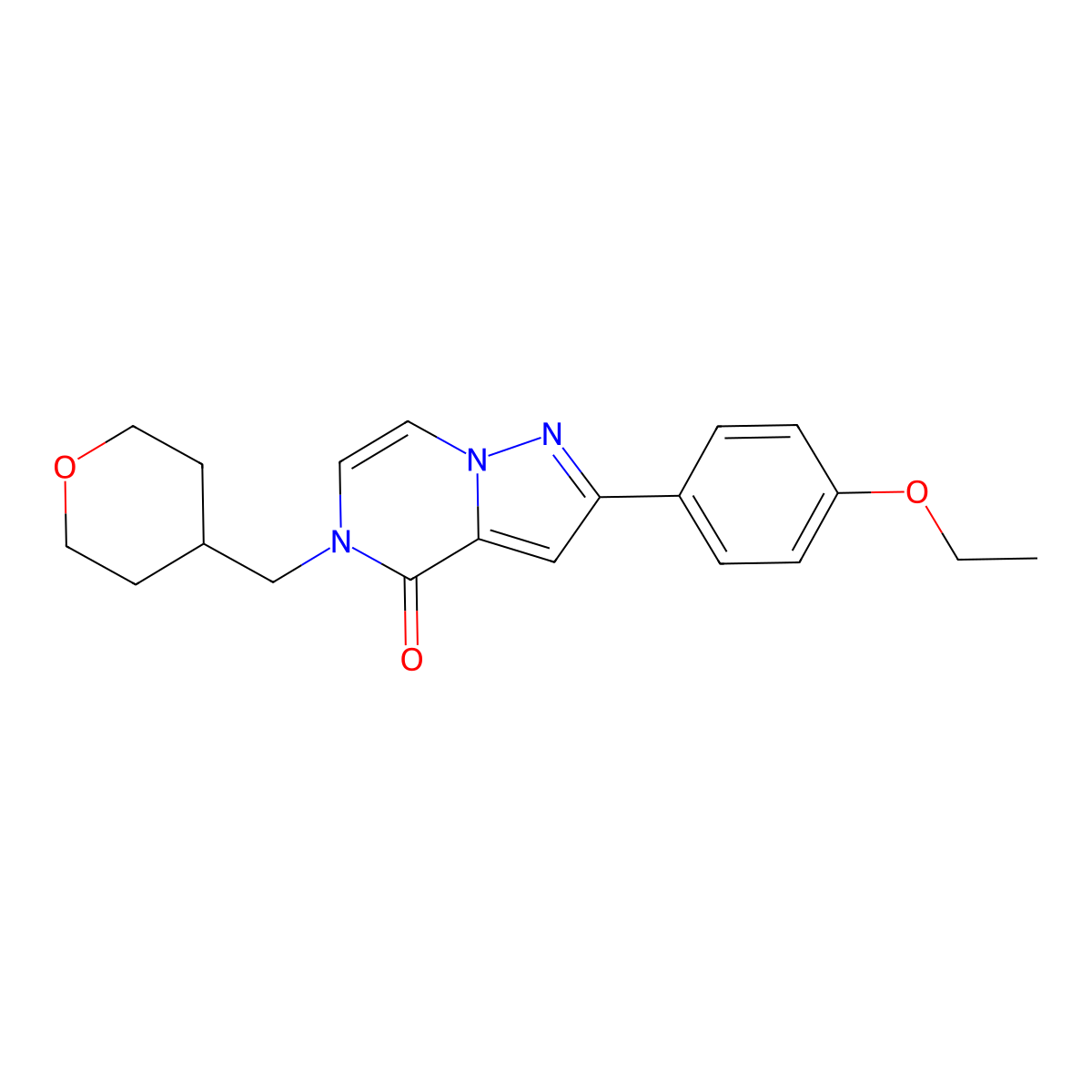 2-(4-ethoxyphenyl)-5-[(oxan-4-yl)methyl]-4H,5H-pyrazolo[1,5-a]pyrazin-4-one molecular structure, CAS 2379977-33-8