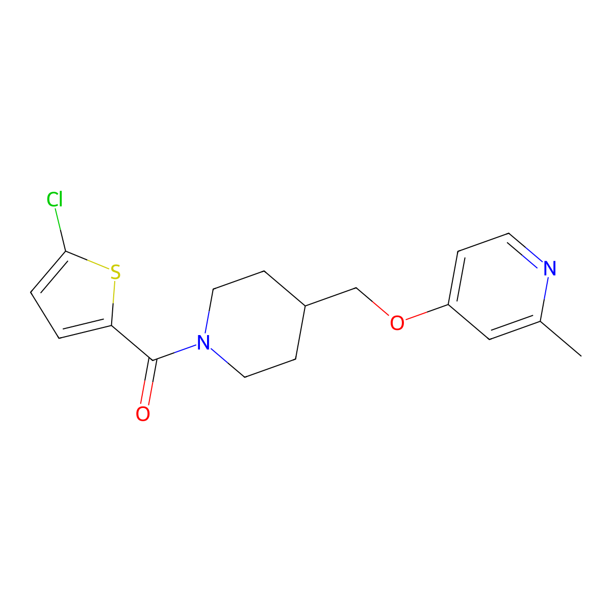 4-{[1-(5-Chlorothiophene-2-carbonyl)piperidin-4-yl]methoxy}-2-methylpyridine molecular structure, CAS 2379977-36-1
