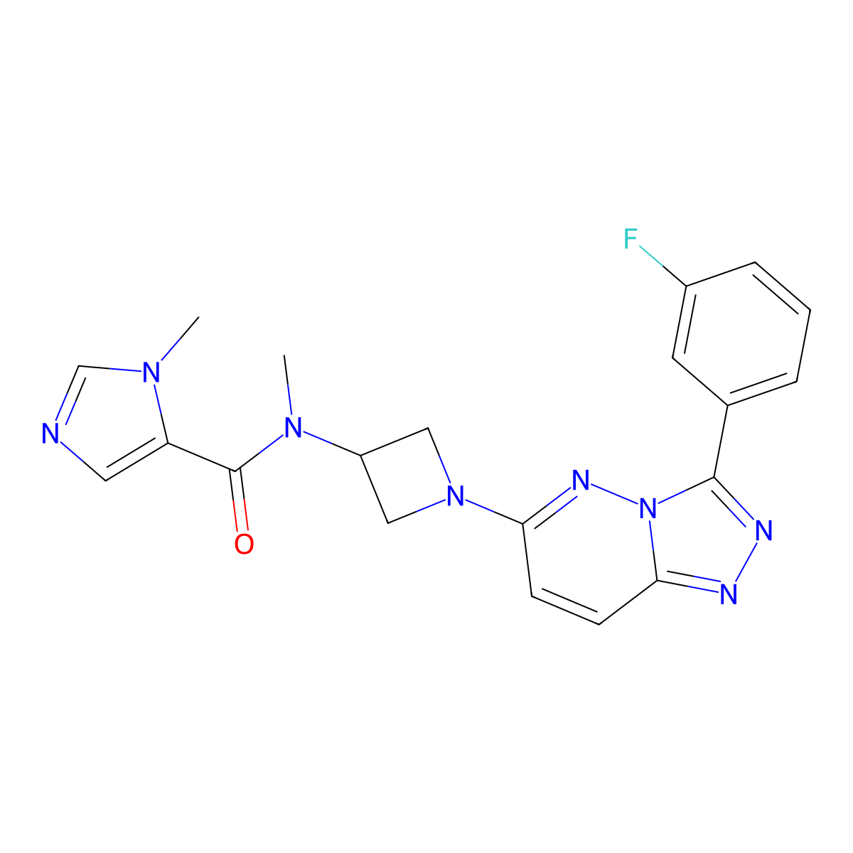 N-{1-[3-(3-fluorophenyl)-[1,2,4]triazolo[4,3-b]pyridazin-6-yl]azetidin-3-yl}-N,1-dimethyl-1H-imidazole-5-carboxamide molecular structure, CAS 2379977-79-2