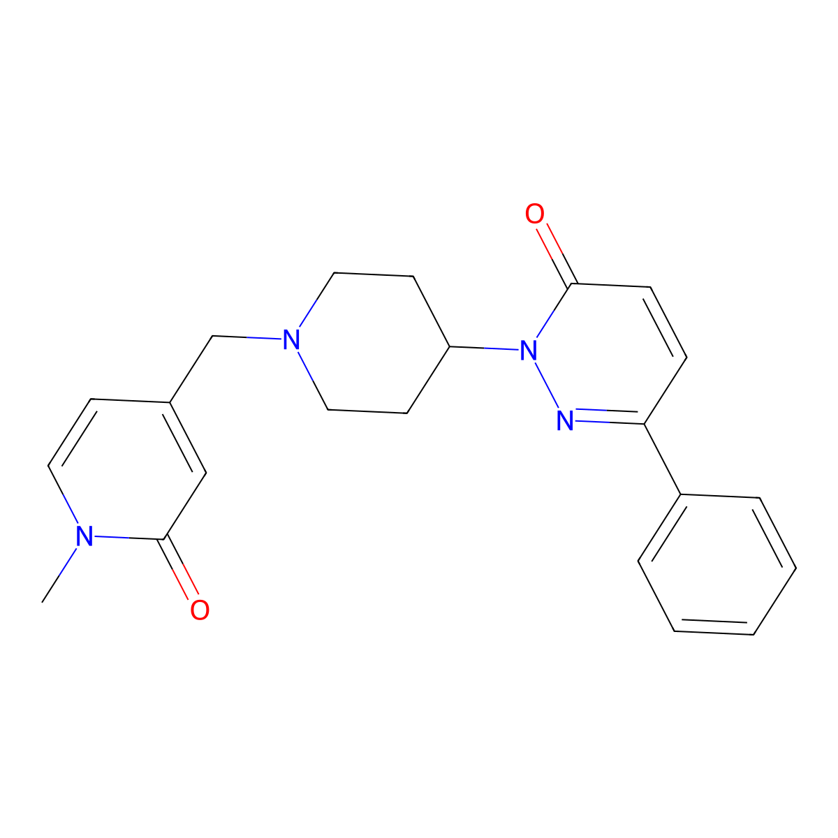 2-{1-[(1-Methyl-2-oxo-1,2-dihydropyridin-4-yl)methyl]piperidin-4-yl}-6-phenyl-2,3-dihydropyridazin-3-one molecular structure, CAS 2379977-87-2