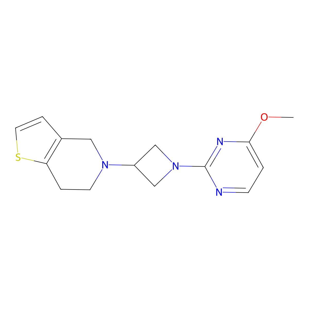 4-methoxy-2-(3-{4H,5H,6H,7H-thieno[3,2-c]pyridin-5-yl}azetidin-1-yl)pyrimidine molecular structure, CAS 2379977-89-4