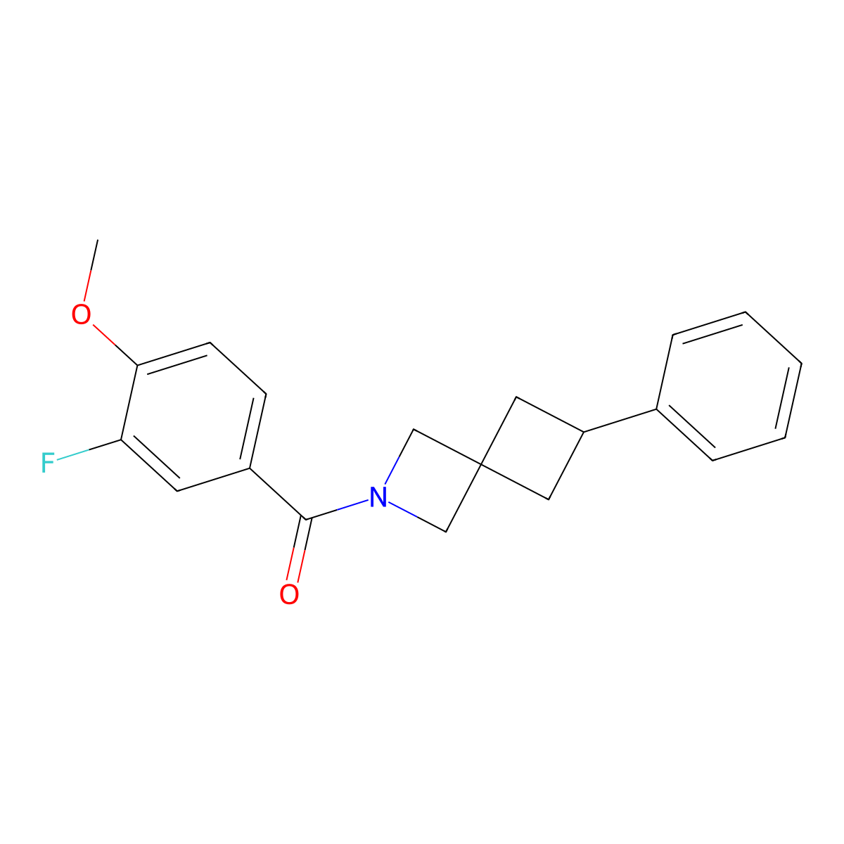 2-(3-Fluoro-4-methoxybenzoyl)-6-phenyl-2-azaspiro[3.3]heptane molecular structure, CAS 2379977-93-0