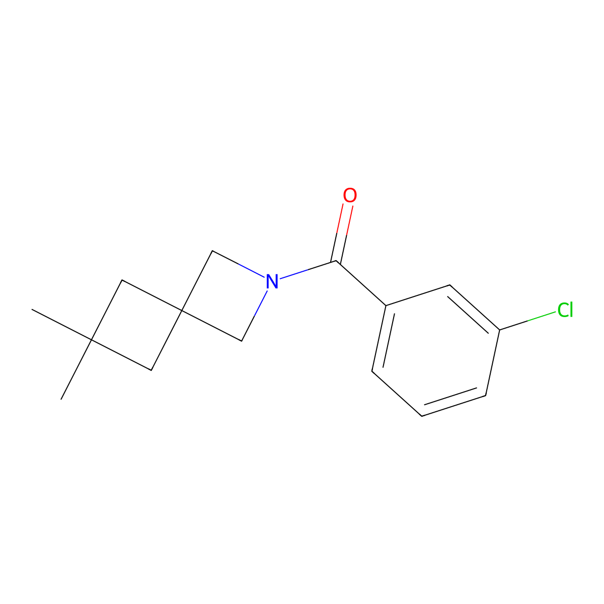 2-(3-Chlorobenzoyl)-6,6-dimethyl-2-azaspiro[3.3]heptane molecular structure, CAS 2379977-96-3