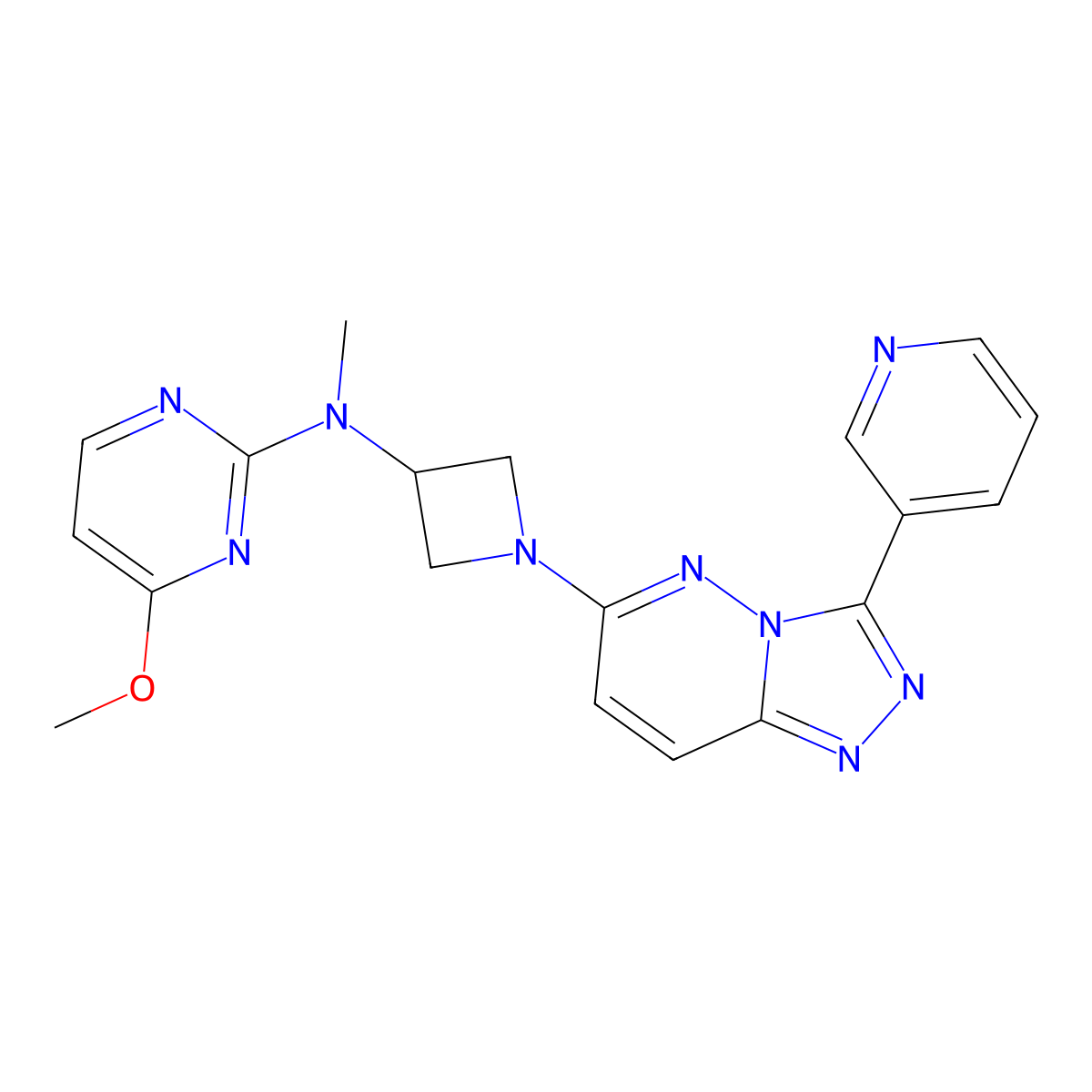 4-methoxy-N-methyl-N-{1-[3-(pyridin-3-yl)-[1,2,4]triazolo[4,3-b]pyridazin-6-yl]azetidin-3-yl}pyrimidin-2-amine molecular structure, CAS 2379978-00-2