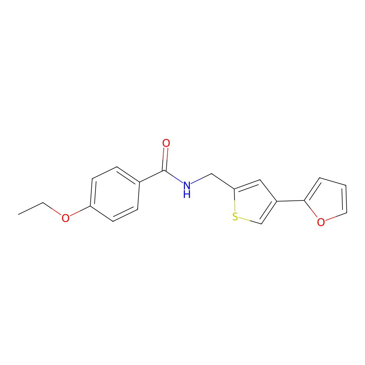 4-ethoxy-N-{[4-(furan-2-yl)thiophen-2-yl]methyl}benzamide molecular structure, CAS 2379978-04-6