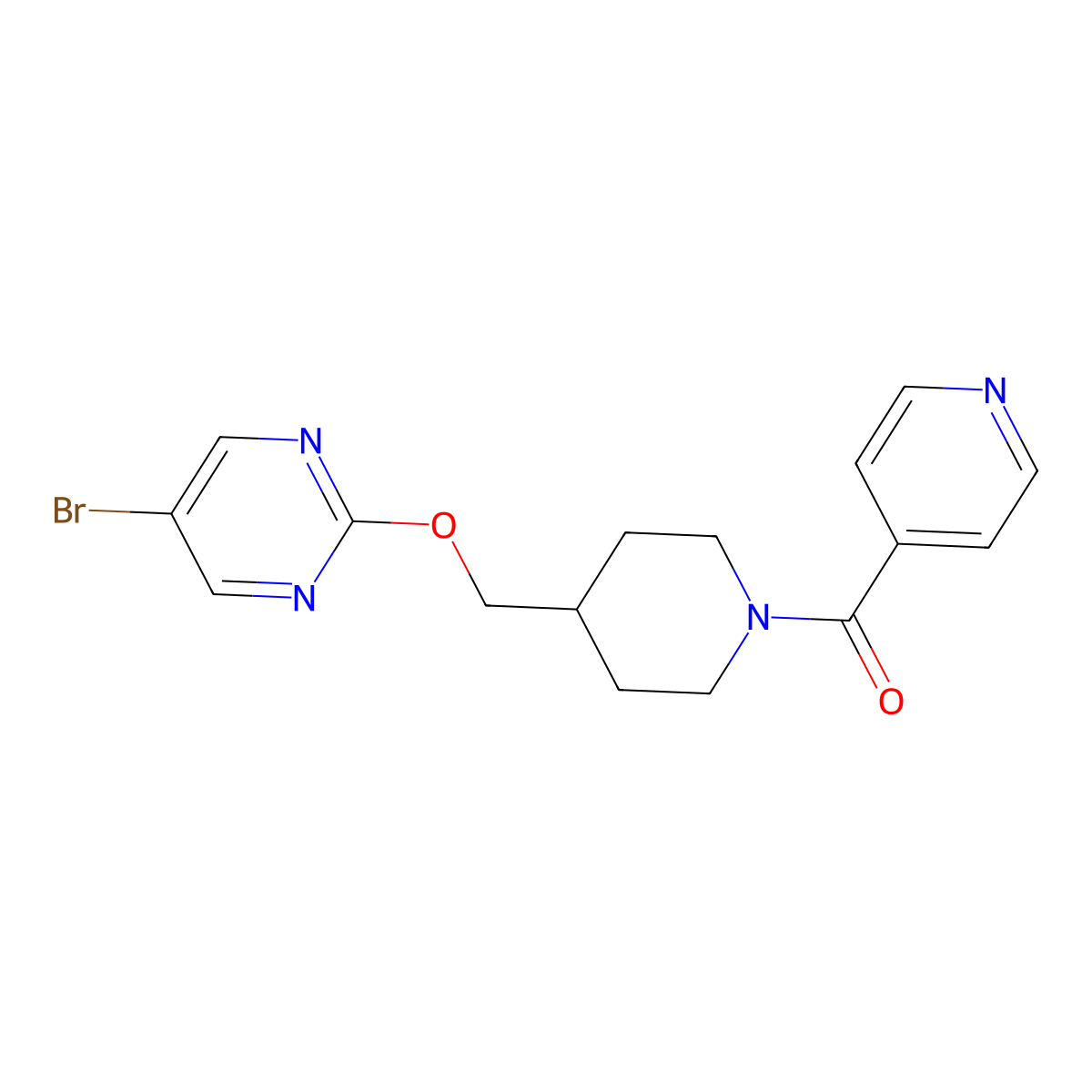 5-Bromo-2-{[1-(pyridine-4-carbonyl)piperidin-4-yl]methoxy}pyrimidine molecular structure, CAS 2379978-19-3