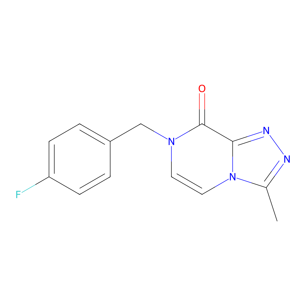 7-[(4-fluorophenyl)methyl]-3-methyl-7H,8H-[1,2,4]triazolo[4,3-a]pyrazin-8-one molecular structure, CAS 2379978-25-1