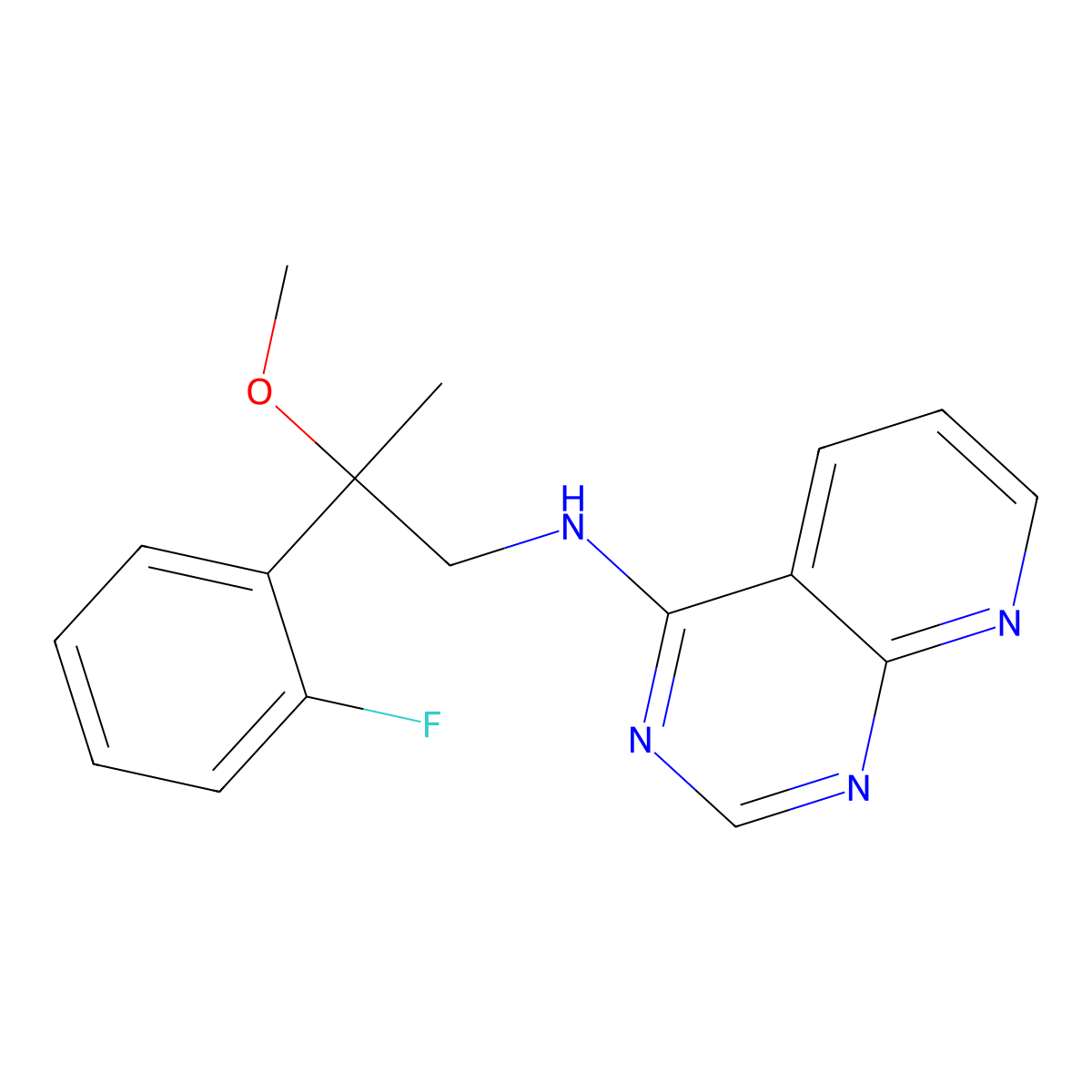 N-[2-(2-Fluorophenyl)-2-methoxypropyl]pyrido[2,3-d]pyrimidin-4-amine molecular structure, CAS 2379978-26-2