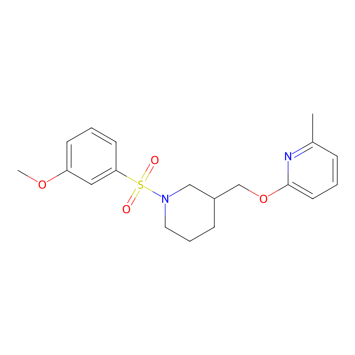2-{[1-(3-Methoxybenzenesulfonyl)piperidin-3-yl]methoxy}-6-methylpyridine molecular structure, CAS 2379978-31-9