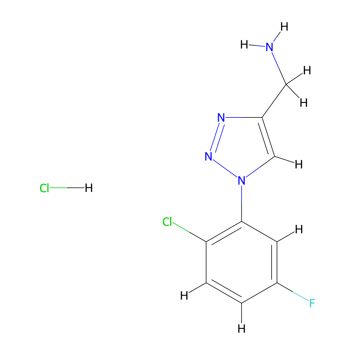 [1-(2-chloro-5-fluorophenyl)-1H-1,2,3-triazol-4-yl]methanamine hydrochloride molecular structure, CAS 2379978-33-1