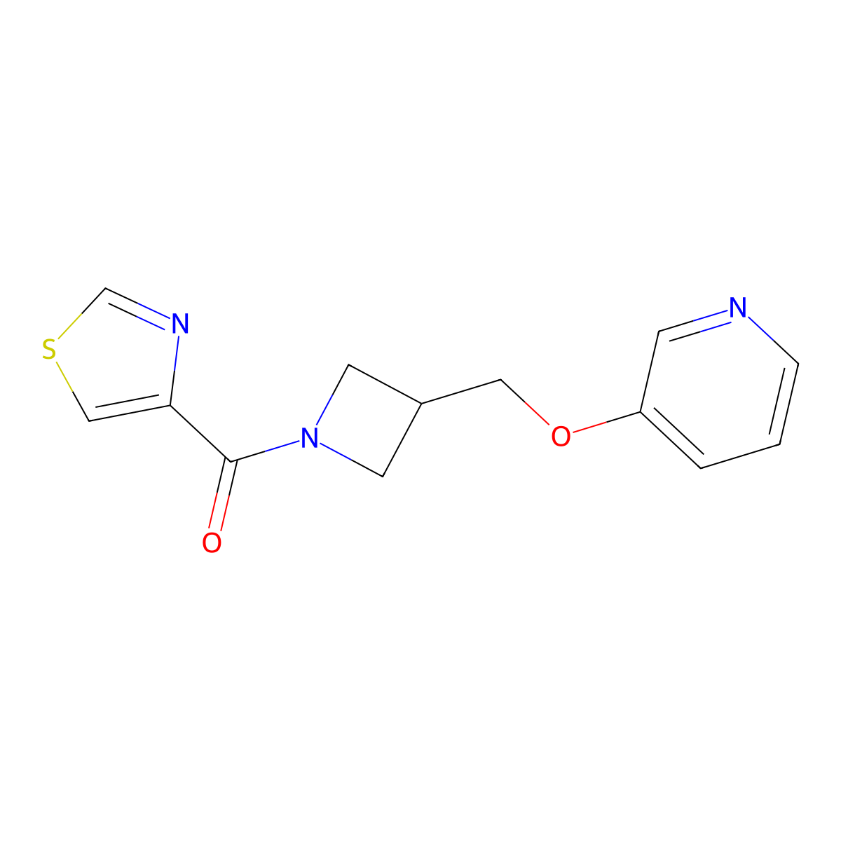 3-{[1-(1,3-Thiazole-4-carbonyl)azetidin-3-yl]methoxy}pyridine molecular structure, CAS 2379978-40-0