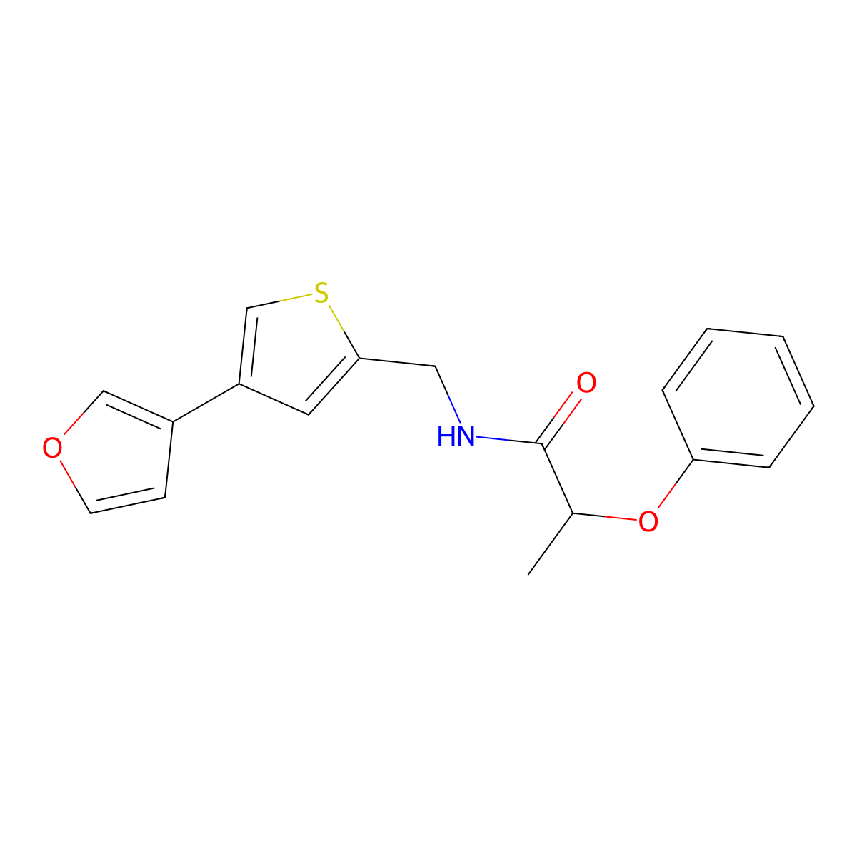 N-[[4-(Furan-3-yl)thiophen-2-yl]methyl]-2-phenoxypropanamide molecular structure, CAS 2379978-41-1