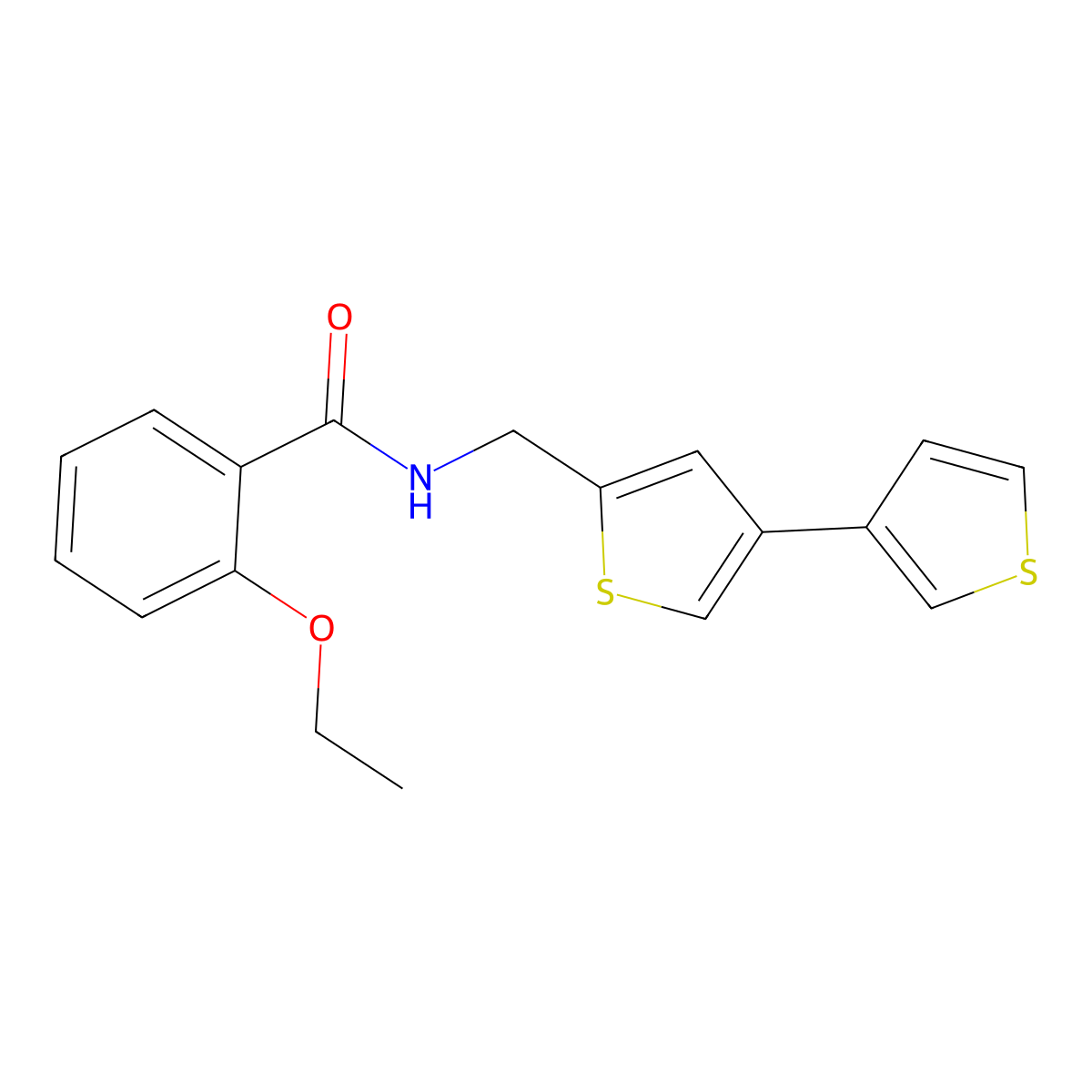 N-({[3,3'-bithiophene]-5-yl}methyl)-2-ethoxybenzamide molecular structure, CAS 2379978-43-3