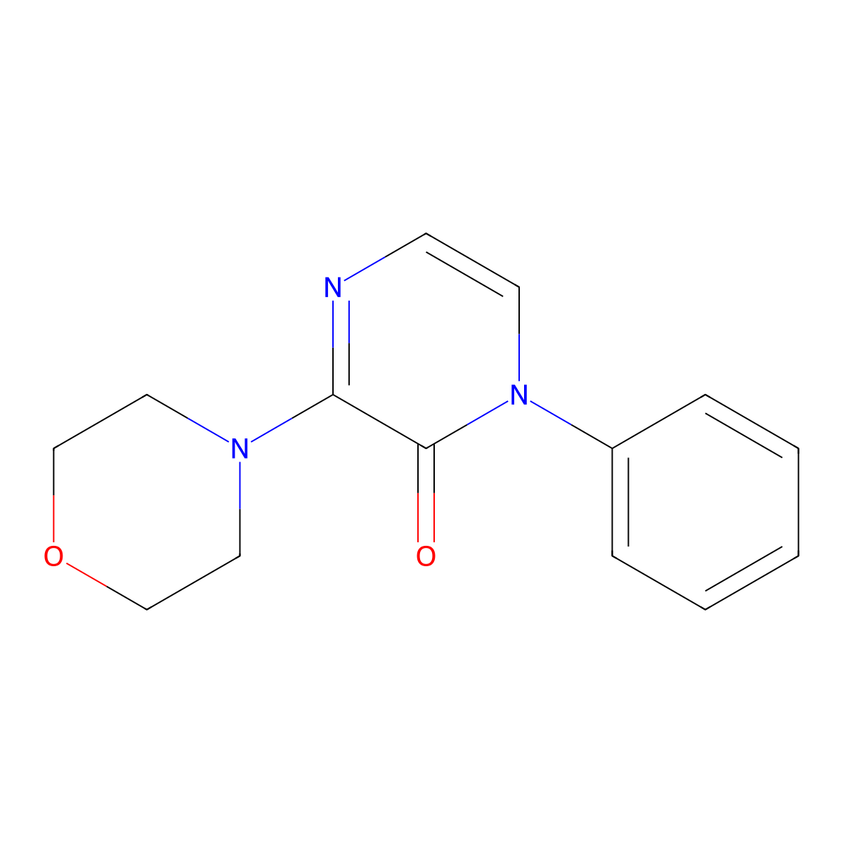 3-(Morpholin-4-yl)-1-phenyl-1,2-dihydropyrazin-2-one molecular structure, CAS 2379978-45-5