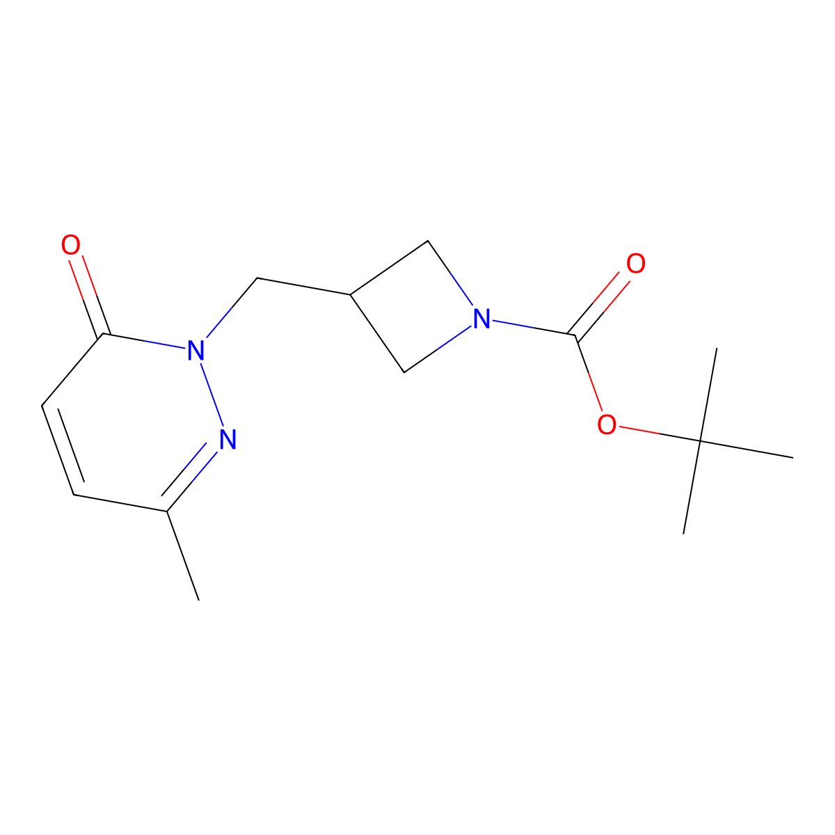 Tert-butyl 3-[(3-methyl-6-oxo-1,6-dihydropyridazin-1-yl)methyl]azetidine-1-carboxylate molecular structure, CAS 2379978-48-8