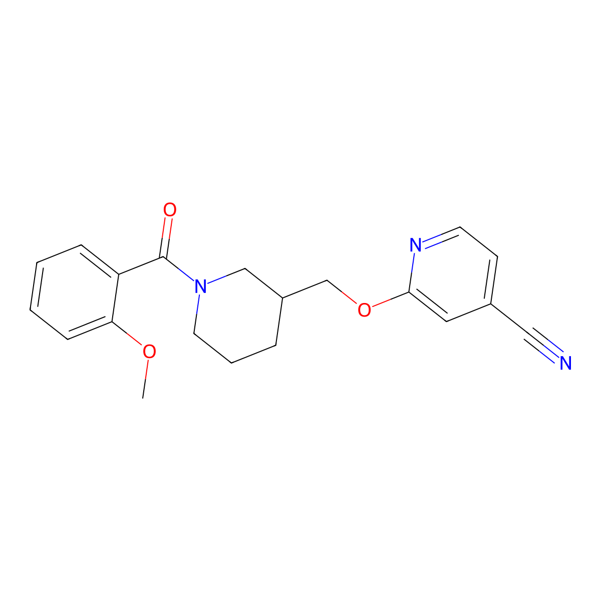 2-{[1-(2-Methoxybenzoyl)piperidin-3-yl]methoxy}pyridine-4-carbonitrile molecular structure, CAS 2379978-49-9