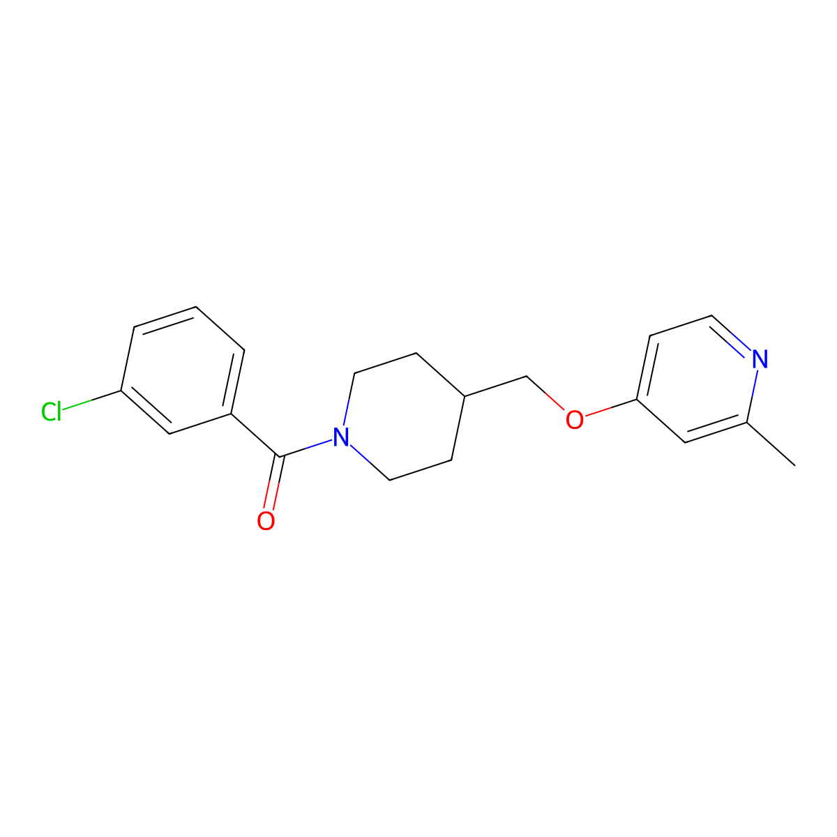 4-{[1-(3-Chlorobenzoyl)piperidin-4-yl]methoxy}-2-methylpyridine molecular structure, CAS 2379978-51-3